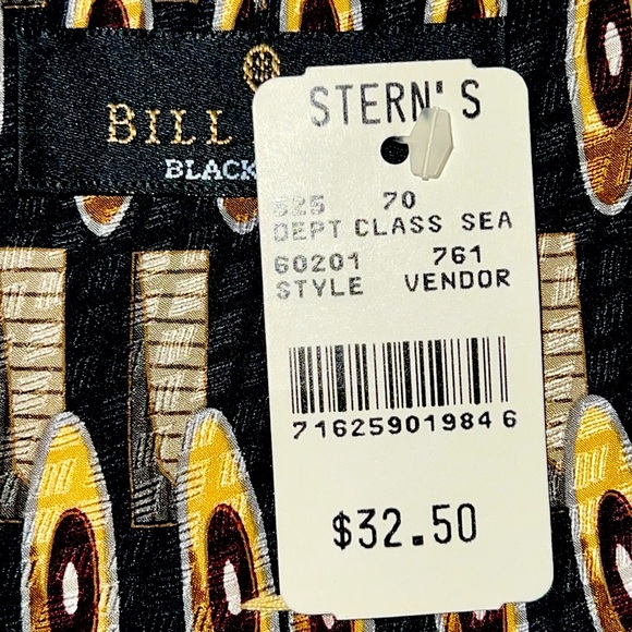 NWT BILL BLASS BLACK LABEL SILK TIE - Picture 4 of 5